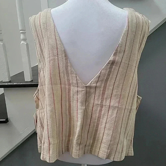 NWT Treasure & Bond SIDE BUTTON REVERSIBLE TANK IN IVORY JANA STRIPE XL - Picture 4 of 5